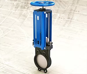 Задвижка шиберная ножевая KV10W Ду80 Ру16 чугунная со штурвалом