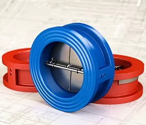 Клапан обратный КО двухдисковый Ду100 Ру16 межфланцевый чугунный