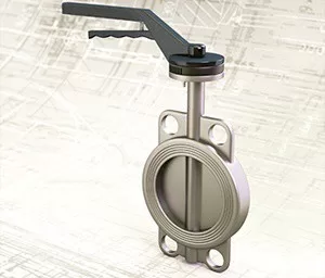 Затвор дисковый поворотный Xurox 202WE R Ду600 Ру16 чугунный межфланцевый с редуктором