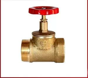 Пожарный клапан угловой латунный 125 градусов КПЛ-50 муфта-цапка